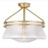 O'Keefe 14 in. x 14 in. x 13 in. 1-Light Aged Brass Finish Embossed glass Semi-Flush Mount by Worldwide Lighting -Thomas Lighting Sales aged brass embossed glass worldwide lighting flush mount lights e30005 012 64 1000