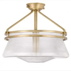 O'Keefe 14 in. x 14 in. x 13 in. 1-Light Aged Brass Finish Embossed glass Semi-Flush Mount by Worldwide Lighting -Thomas Lighting Sales aged brass embossed glass worldwide lighting flush mount lights e30005 012 c3 1000