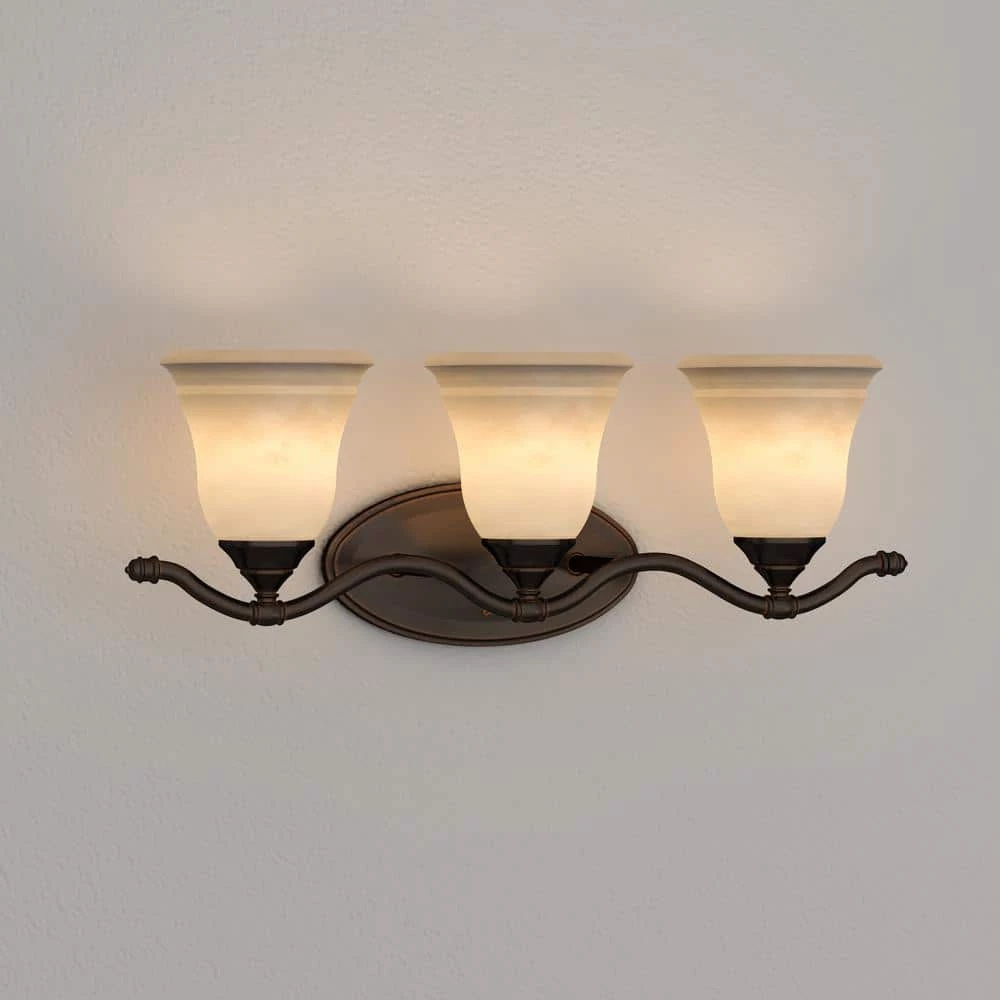 Harmony 3-Light Aged Bronze Bath Fixture by Thomas Lighting 5 Harmony 3-Light Aged Bronze Bath Fixture by Thomas Lighting - Image 3