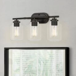 Aston 22 in. x 7 in. x 11 in. 3-Light Antique Bronze Vanity Light by Worldwide Lighting -Thomas Lighting Sales antique bronze worldwide lighting vanity lighting e20034 003 31 1000