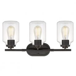 Aston 22 in. x 7 in. x 11 in. 3-Light Antique Bronze Vanity Light by Worldwide Lighting -Thomas Lighting Sales antique bronze worldwide lighting vanity lighting e20034 003 44 1000