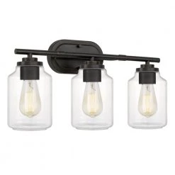 Aston 22 in. x 7 in. x 11 in. 3-Light Antique Bronze Vanity Light by Worldwide Lighting