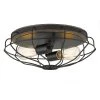Cyclone 15 in. D x 5.25 in. H 2-Light Black and Seaside Oak Flush Mount by Worldwide Lighting -Thomas Lighting Sales black seaside oak worldwide lighting flush mount lights e30040 001 64 1000