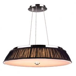 Alice Collection 12-Light Polished Chrome with Black Shade LED Pendant by Worldwide Lighting