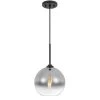 Phantasm II 14 in. x 14 in. x 20 in. 1-Light Black Finish Smoke Graduated Color Glass Pendant by Worldwide Lighting