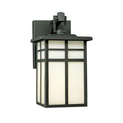 Mission 1-Light Black Outdoor Wall-Mount Lantern Sconce by Thomas Lighting