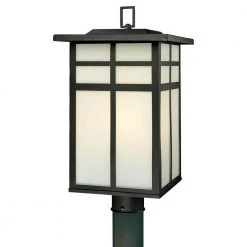 Mission 3-Light Outdoor Black Post Lantern by Thomas Lighting