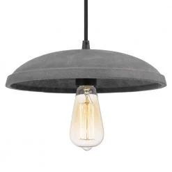 Remington 11.88 in. D X 3.25 in. H 1-Light Black Concrete Metal Grey Shade Pendant by Worldwide Lighting -Thomas Lighting Sales black worldwide lighting chandeliers e80015 001 1f 1000