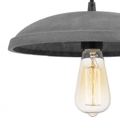 Remington 11.88 in. D X 3.25 in. H 1-Light Black Concrete Metal Grey Shade Pendant by Worldwide Lighting -Thomas Lighting Sales black worldwide lighting chandeliers e80015 001 44 1000