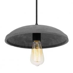 Remington 11.88 in. D X 3.25 in. H 1-Light Black Concrete Metal Grey Shade Pendant by Worldwide Lighting -Thomas Lighting Sales black worldwide lighting chandeliers e80015 001 4f 1000