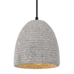 Remington 7.25 in. D X 8.63 in. H 1-Light Black Concrete Metal Grey Shade Pendant by Worldwide Lighting 12 Remington 7.25 in. D X 8.63 in. H 1-Light Black Concrete Metal Grey Shade Pendant by Worldwide Lighting -Thomas Lighting Sales black worldwide lighting chandeliers e80017 001 1f 1000