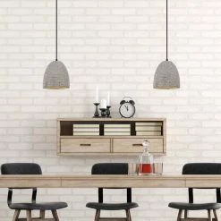 Remington 7.25 in. D X 8.63 in. H 1-Light Black Concrete Metal Grey Shade Pendant by Worldwide Lighting 15 Remington 7.25 in. D X 8.63 in. H 1-Light Black Concrete Metal Grey Shade Pendant by Worldwide Lighting -Thomas Lighting Sales black worldwide lighting chandeliers e80017 001 31 1000
