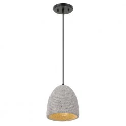 Remington 7.25 in. D X 8.63 in. H 1-Light Black Concrete Metal Grey Shade Pendant by Worldwide Lighting 11 Remington 7.25 in. D X 8.63 in. H 1-Light Black Concrete Metal Grey Shade Pendant by Worldwide Lighting -Thomas Lighting Sales black worldwide lighting chandeliers e80017 001 4f 1000
