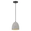 Remington 7.25 in. D X 8.63 in. H 1-Light Black Concrete Metal Grey Shade Pendant by Worldwide Lighting -Thomas Lighting Sales black worldwide lighting chandeliers e80017 001 64 1000