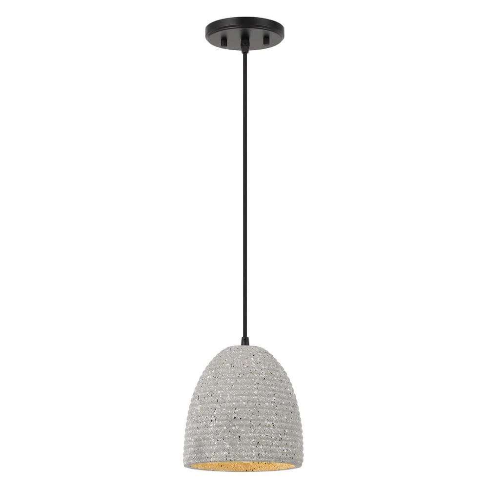 Remington 7.25 in. D X 8.63 in. H 1-Light Black Concrete Metal Grey Shade Pendant by Worldwide Lighting 3 Remington 7.25 in. D X 8.63 in. H 1-Light Black Concrete Metal Grey Shade Pendant by Worldwide Lighting