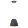 Remington 7.25 in. D X 8.63 in. H 1-Light Black Concrete Metal Grey Shade Pendant by Worldwide Lighting -Thomas Lighting Sales black worldwide lighting chandeliers e80018 001 64 1000