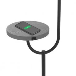 Parasol 70.67 in. Black Finish LED Floor Lamp Wireless Charging and Table Top Shelf Tall Standing Torchiere Lamp by Worldwide Lighting -Thomas Lighting Sales black worldwide lighting floor lamps w63441 001 44 1000