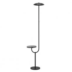 Parasol 70.67 in. Black Finish LED Floor Lamp Wireless Charging and Table Top Shelf Tall Standing Torchiere Lamp by Worldwide Lighting