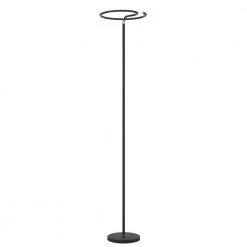Twizzler 67.52 in. Black Finish Round LED Bright Light Floor Lamp Dimmable Up-Light Tall Standing Torchiere Lamp by Worldwide Lighting