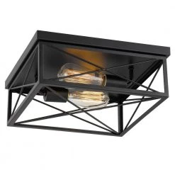 Mystic 13 in. x 13 in. x 5 in. 2-Light Black Flush Mount by Worldwide Lighting -Thomas Lighting Sales black worldwide lighting flush mount lights e30022 001 4f 1000