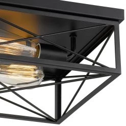 Mystic 13 in. x 13 in. x 5 in. 2-Light Black Flush Mount by Worldwide Lighting -Thomas Lighting Sales black worldwide lighting flush mount lights e30022 001 fa 1000