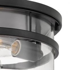 Kenmore 13 in. x 13 in. x 6.38 in. 2-Light Black Flush Mount by Worldwide Lighting -Thomas Lighting Sales black worldwide lighting flush mount lights e30036 001 1f 1000