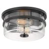 Kenmore 13 in. x 13 in. x 6.38 in. 2-Light Black Flush Mount by Worldwide Lighting -Thomas Lighting Sales black worldwide lighting flush mount lights e30036 001 64 1000