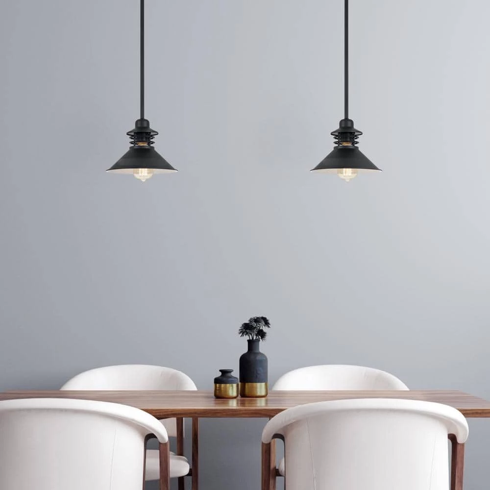 Robby 9 in. x 9 in. x 6.63 in. 1-Light Black Mini Pendant by Worldwide Lighting 8 Robby 9 in. x 9 in. x 6.63 in. 1-Light Black Mini Pendant by Worldwide Lighting - Image 6