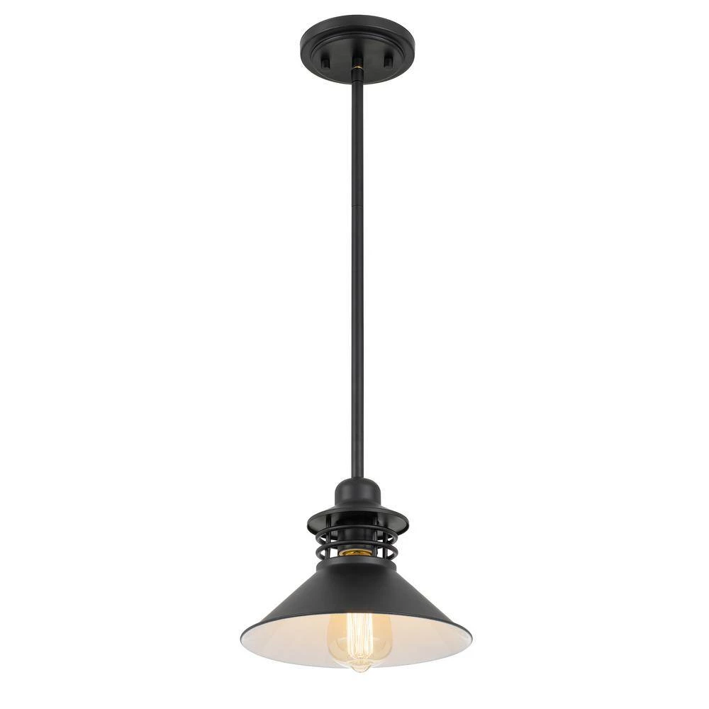 Robby 9 in. x 9 in. x 6.63 in. 1-Light Black Mini Pendant by Worldwide Lighting 5 Robby 9 in. x 9 in. x 6.63 in. 1-Light Black Mini Pendant by Worldwide Lighting - Image 3