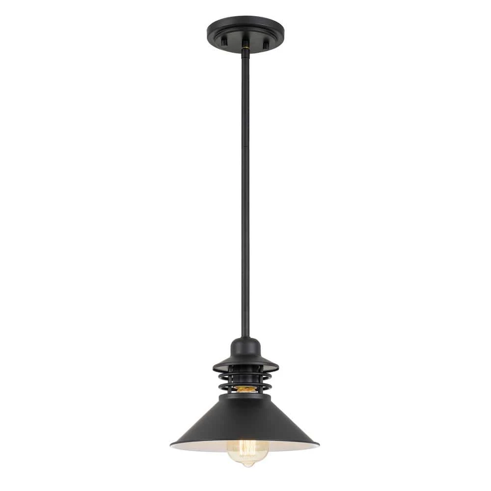 Robby 9 in. x 9 in. x 6.63 in. 1-Light Black Mini Pendant by Worldwide Lighting 3 Robby 9 in. x 9 in. x 6.63 in. 1-Light Black Mini Pendant by Worldwide Lighting