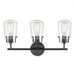 Bota 22 in. x 6.5 in. x 12.5 in. 3-Light Black Vanity Light by Worldwide Lighting -Thomas Lighting Sales black worldwide lighting vanity lighting e20020 001 1f 1000