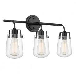 Bota 22 in. x 6.5 in. x 12.5 in. 3-Light Black Vanity Light by Worldwide Lighting