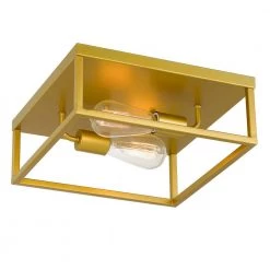 Concord 12.75 in. x 12.75 in. x 5 in. 2-Light Brass Flush Mount by Worldwide Lighting -Thomas Lighting Sales brass worldwide lighting flush mount lights e30020 021 4f 1000
