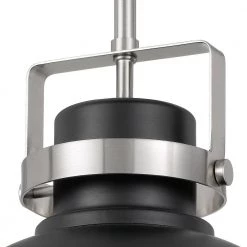 Morse 10 in. x 10 in. x 9.5 in. 1-Light Brushed Nickel and Black Mini Pendant by Worldwide Lighting -Thomas Lighting Sales brushed nickel and black worldwide lighting pendant lights e80072 005 44 1000