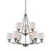 Casual Mission 9-Light Brushed Nickel Chandelier With White Lined Glass Shades by Thomas Lighting 2 Casual Mission 9-Light Brushed Nickel Chandelier With White Lined Glass Shades by Thomas Lighting -Thomas Lighting Sales brushed nickel thomas lighting chandeliers cn170922 64 1000