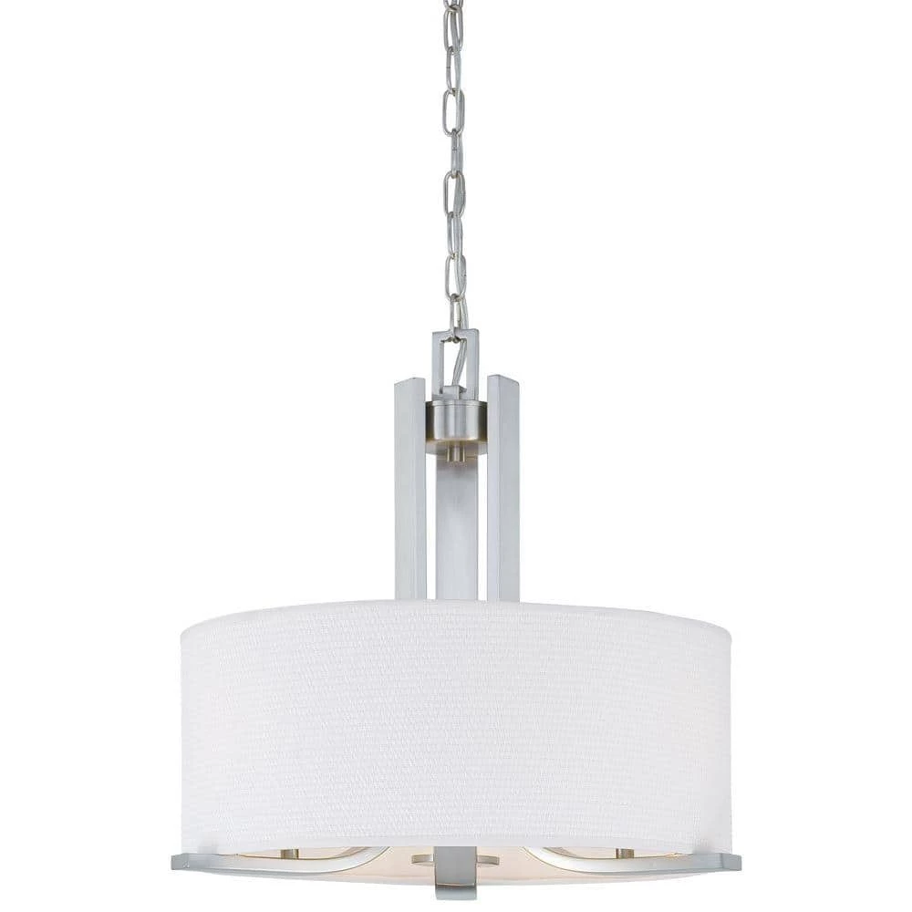 Pendenza 3-Light Brushed Nickel Chandelier by Thomas Lighting 3 Pendenza 3-Light Brushed Nickel Chandelier by Thomas Lighting