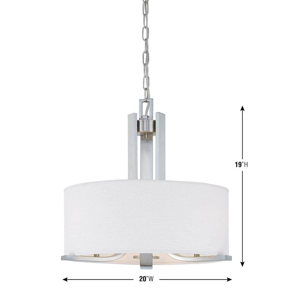 Pendenza 3-Light Brushed Nickel Chandelier by Thomas Lighting 8 Pendenza 3-Light Brushed Nickel Chandelier by Thomas Lighting - Image 6