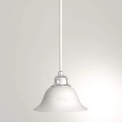 1-Light Brushed Nickel Hanging Pendant by Thomas Lighting -Thomas Lighting Sales brushed nickel thomas lighting chandeliers sl829678 40 1000