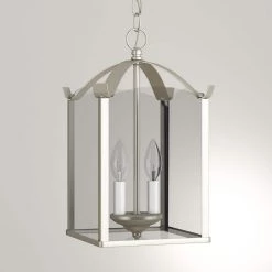 2-Light Brushed Nickel Pendant by Thomas Lighting -Thomas Lighting Sales brushed nickel thomas lighting chandeliers sl847978 a0 1000