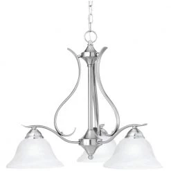 Prestige 3-Light Brushed Nickel Chandelier by Thomas Lighting