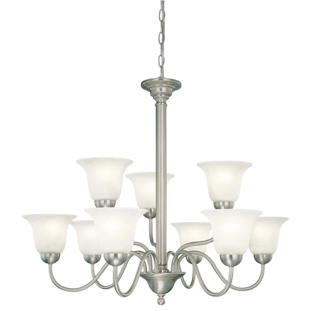 Riva 9-Light Brushed Nickel Chandelier by Thomas Lighting 3 Riva 9-Light Brushed Nickel Chandelier by Thomas Lighting