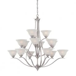 Prestige 15-Light Brushed Nickel Hanging Chandelier by Thomas Lighting