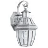 Heritage 1-Light Brushed Nickel Outdoor Wall-Mount Lantern Sconce by Thomas Lighting -Thomas Lighting Sales brushed nickel thomas lighting outdoor sconces sl941378 64 1000