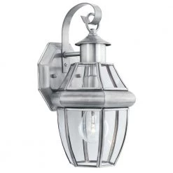 Heritage 1-Light Brushed Nickel Outdoor Wall-Mount Lantern Sconce by Thomas Lighting