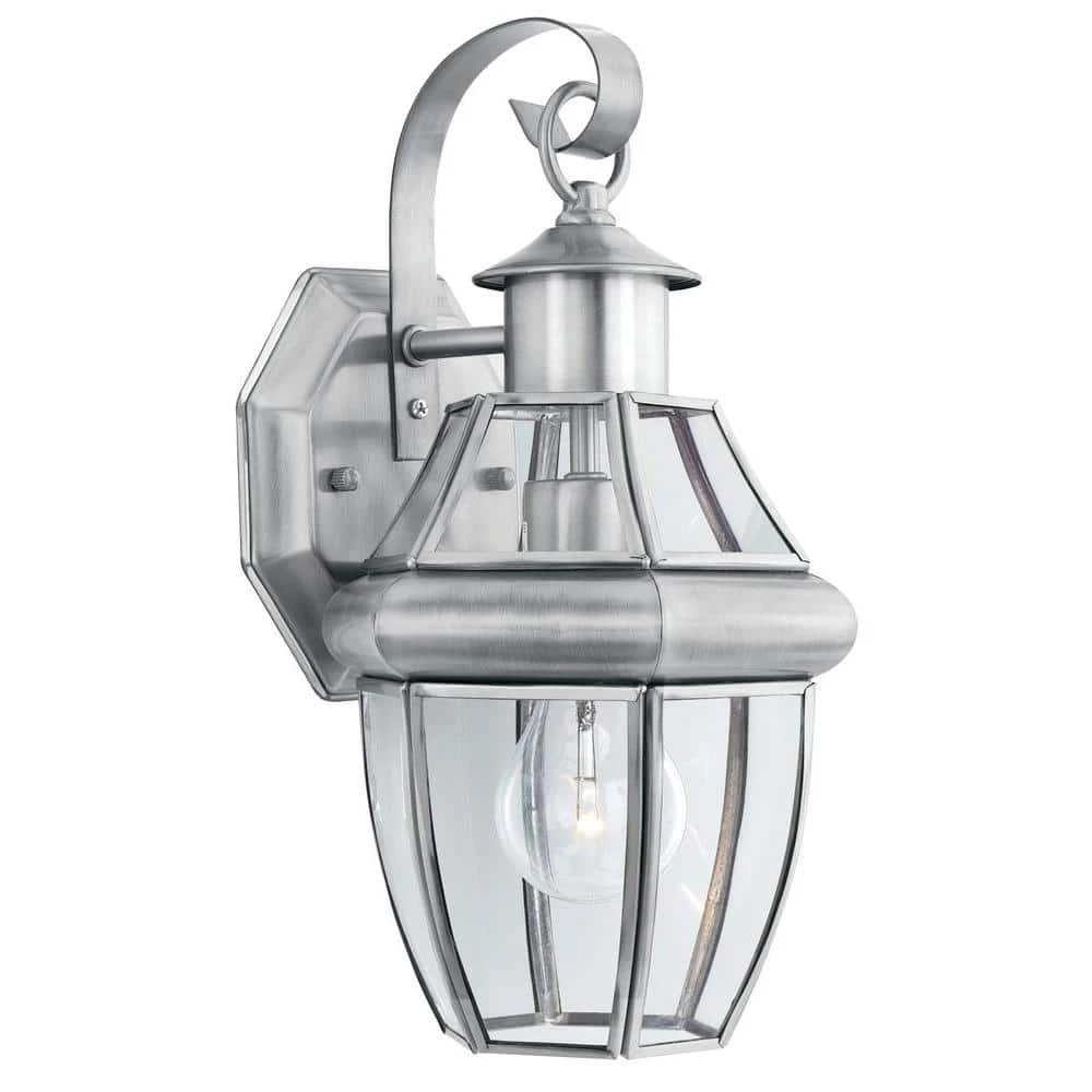 Heritage 1-Light Brushed Nickel Outdoor Wall-Mount Lantern Sconce by Thomas Lighting 3 Heritage 1-Light Brushed Nickel Outdoor Wall-Mount Lantern Sconce by Thomas Lighting
