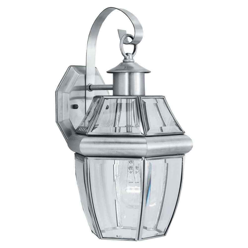 Heritage 1-Light Brushed Nickel Outdoor Wall-Mount Lantern Sconce by Thomas Lighting 3 Heritage 1-Light Brushed Nickel Outdoor Wall-Mount Lantern Sconce by Thomas Lighting