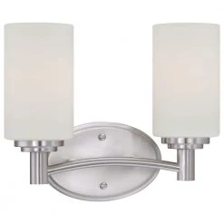 Pittman 2-Light Brushed Nickel Wall Vanity Light by Thomas Lighting