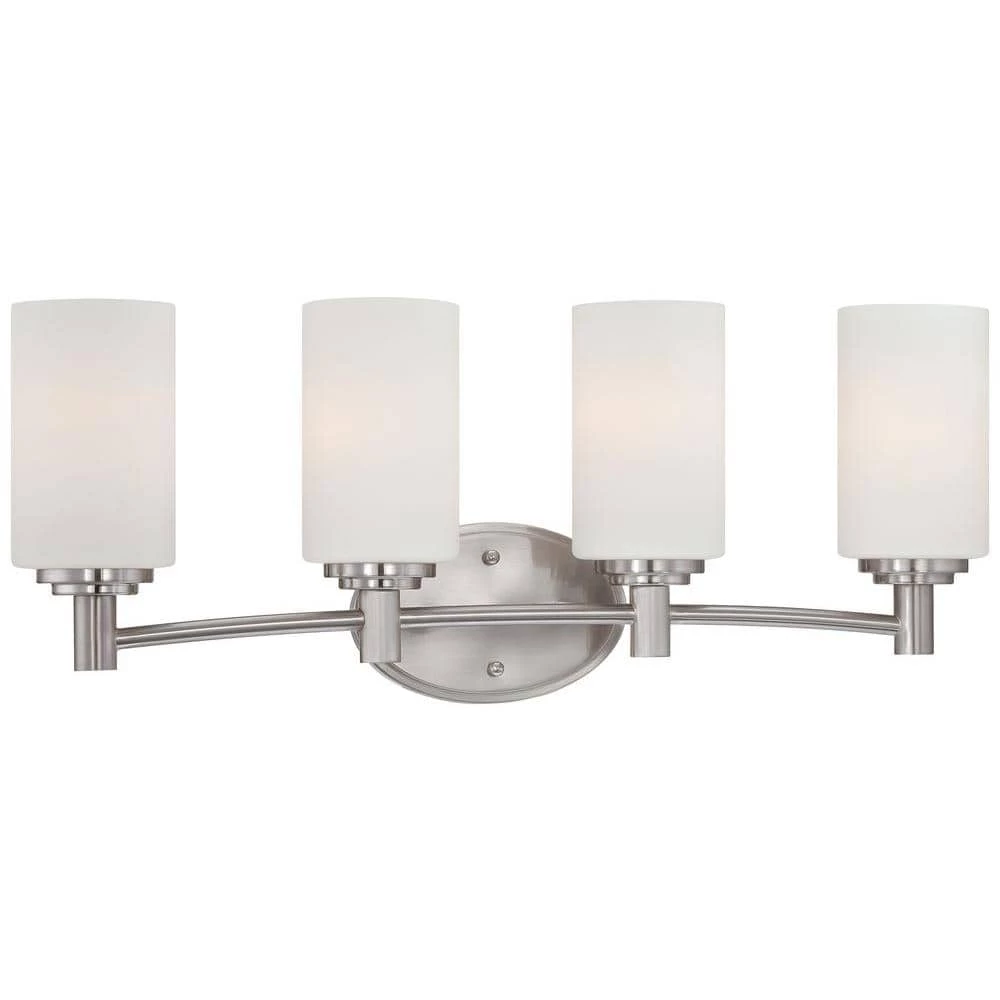 Pittman 4-Light Brushed Nickel Wall Vanity Light by Thomas Lighting 3 Pittman 4-Light Brushed Nickel Wall Vanity Light by Thomas Lighting