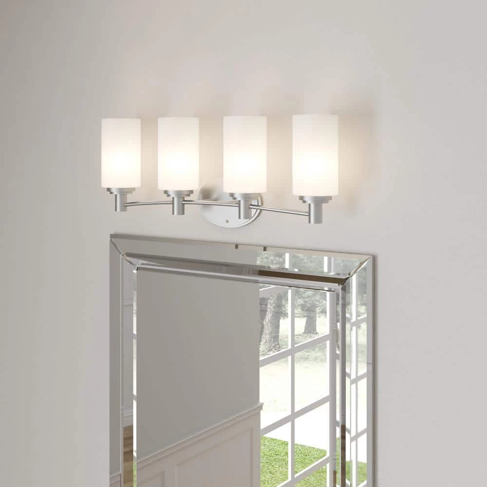 Pittman 4-Light Brushed Nickel Wall Vanity Light by Thomas Lighting 4 Pittman 4-Light Brushed Nickel Wall Vanity Light by Thomas Lighting - Image 2