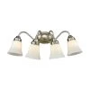 Califon 4-Light Brushed Nickel With White Glass Bath Light by Thomas Lighting